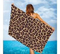 feelacle Cheetah Leopard Print Sand Free Beach Towel Absorbent Bath Towel Large Hand Towels for Swimming Bathroom Spa Pool