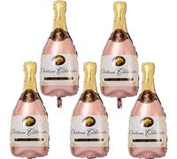 Feelairy Foil Balloon Champagne Bottle Decoration, Pack of 5 Giant Balloon Champagne Bottle Helium Balloon Wine Bottles Wine Glass Balloons Beer Decoration for Adults Birthday Wedding Party Decoration