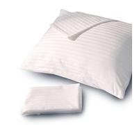 FeelAtHome 100% Cotton Sateen Pillow Cover 300 Thread count with Waterproof Zipper- 20 x 26 Inches (Pack of 2, Standard) - Noiseless Pillowcase Covers - Zippered Breathable Pillow Case
