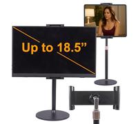 FeeLazy Portable Monitor Stand Tablet Stand for Desk Kindle Holder with Metal Disk, Telescopic Pole and Super Wide Clamp Portable Monitor Mount 15.6 inch 18.5 inch FL12C