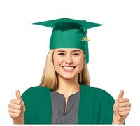 Feelcrag Adjustable Graduation Cap Doctoral Hat Graduation Hat University Mortarboard Cap Student Bachelor University Degree with Tassel Graduate Uniform Accessories Green
