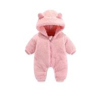Feelcrag Baby Girls Snowsuits, Baby Born Clothes Girls Boys Jumpsuit Romper Winter Warm Infant Fleece Footed Jumpsuit Snowsuit Pram Suits Cartoon Zipper Snowsuit Outfits for Boys