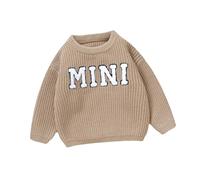 Feelcrag Baby Winter Clothes Baby Toddler Girl Warm Sweater Toddler Boy Girl My First Christmas Outfit Baby Oversized Knitted Jumper Big Sister Jumper Long Sleeve Crew Neck Winter Warm Knitwear