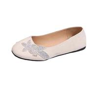 Feelcrag Ballet Flats for Women Dressy Comfortable Ladies Ballet Flats Pointed Toe Flat White Every-Day Closed Toe Ballerina Pumps Ladies Summer Shoes for Casual Work Office Party