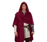 Feelcrag Black Cape Halloween Hooded Cape Witch Cloak For Man Wizard Witch Cloak With Hat Black Vampire Adult Male Adult Halloween Costumes Men Costume For Women And Men