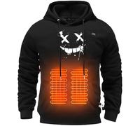 Feelcrag Black Hoodie Men Unisex Thermal Sweatshirt Soft Lightweight Hooded Pullover Riding Hunting Golf Mens Heated Jacket Usb Electric Body Warmer Outdoor Hooded Heating Coat With Heating Levels Uk
