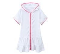 Feelcrag Cover Up Swimwear Cover Up Dress Beach Swimsuit With Hood Bathrobe Girls Swimwear Cover Ups Hooded Bathrobe Beach Dress Hooded Zip Beach Bathrobe Teen Girls
