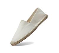Feelcrag Espadrilles Women Men Solid Color Slip-on Flat Espadrilles Comfortable Portable Women's Espadrille Shoes Slip-on Flat Ladies Canvas Shoes Casual Slip On Loafer Flats White