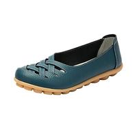 Feelcrag Flat Shoes for Women Women's Loafers & Moccasins Soft Leather Breathable Casual Extra Wide Swollen Feet Ladies Loafer Driving Boat 5