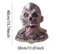 Feelcrag Halloween Mask, Realistic Face Mask Novelty Latex Full Head Skeleton Scary Masks Mens Halloween Costumes Adult Costume Creepy Cosplay Props Smiling Demons Horror Evil Face