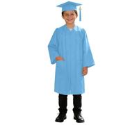 Feelcrag Kids Graduation Cap and Gown Uniform Robe Sets Shiny Nursery Graduation Outfit for Kids Unisex Children Cap and Gown Outfit for Kindergarten Preschool Ceremony Gifts High School Light Blue