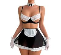 Feelcrag Maid Outfit Sexy Lingerie Cute Maid Outfit Japanese Kawaii Cosplay Anime Maid Outfit French Maid Apron Adult Dress Fancy Costume Sexy Fancy Dress Costumes for Women