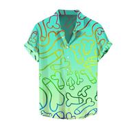 Feelcrag Men's Hawaiian Button Down Shirts Tshirts Men UK Short Sleeved Shirt Mens Button Down Summer Casual Shirts Hawaiian Tropic Men Shirt Tropical Holiday Beach Funky Party Tops