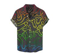 Feelcrag Men's Hawaiian Button Down Shirts Tshirts Men UK Short Sleeved Shirt Mens Button Down Summer Casual Shirts Hawaiian Tropic Men Shirt Tropical Holiday Beach Funky Party Tops