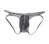 Feelcrag Men's Thong Underwear,Mens Swim Thong Men's Mesh See Through Thongs G-String Bikini Underwear Sexy Low Rise G-String Briefs Lingerie for Men Cheerleader Costume Grey
