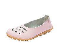 Feelcrag Office Shoes Women Women's Loafers & Moccasins Soft Leather Breathable Casual Shoes Extra Wide Shoes for Swollen Feet Ladies Women Leather Flat Loafer Smart Work Office Flats