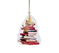 Feelcrag Outdoor Christmas Books Ornament,Books Stacked Ornament Christmas Tree Ornaments Christmas Tree Decorations Xmas Tree Hanging Pendants Christmas Tree Shape Bookshelf Pendant Gift Ideas