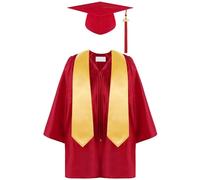Feelcrag Preschool Children's Graduation Cap and Gown 4 PCS with Shiny Tassel 2025 Breathable Nursery Kindergarten Shiny Hat Stylish Graduation Outfit 4 PCS