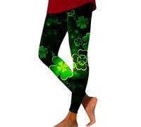Feelcrag Saint Patricks Day Running Workout Trousers,Graphic Leggings St Patrick's Women's Legging Women Green High Waist Pants Plus Size Running Workout Sport Tights Outfits Slim Fit Workout Trouser