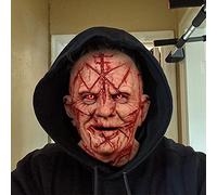 Feelcrag Scary Masks For Adults, Halloween Mask Bone Masks Halloween Costumes for Adults The Mask Fancy Dress Costume Scary Cosplay Party Props The Elder Old Man Headgear Realistic Silicone Masquerade