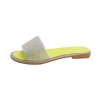 Feelcrag Summer Style Rhinestone Flip Flops For Border Piece Flip Flops Style Sandals Flip Flops For Women (Green, 3)