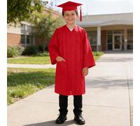 Feelcrag Unisex Nursery Preschool Kindergarten Graduation Robe Kindergarten Graduation Robe Unisex Gown Cap Set Children Kids Cap and Gown Outfit Gifts for Him Kids Red