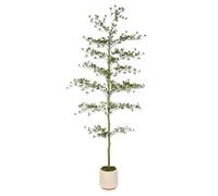 FEELEAD 7FT Artificial Olive Tree, 210cm Tall Faux Indoor Tree with Planter | Realistic 210cm Faux Olive Tree with Natural Trunk, Silk Leaves and Sturdy Planter for Easy Home and Office Corner Décor.