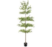FEELEAD Faux Black Olive Tree 7ft - Artificial Shady Lady Tree with Realistic Leaves & Natural Branches, 7 Feet Tall Fake Olive Tree for Indoor Home & Office Decor
