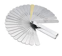 Feeler Gauge，32 Blades 0.02-1.0mm Stainless Steel Feeler Dual Marked Metric and Imperial Gap Feeler Gauges Measuring Tool High-Precision Feeler Feeler Feeler Gap Thickness Feeler Single Piece Metric