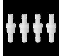 Feelers 1/2" One Way Inline Check Valve Non-Return One-Way Air Water Gas Check Valve Ozone Resistance PVDF, Pack of 4