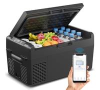 Feelfunn 12V Refrigerator 21QT Portable Freezer Electric Cooler Black | APP Control, Fast Cooling 15-Mins, -4℉~68℉ Portable Fridge 12/24V DC & 110-240V AC for Truck, RV, Van, Camping & Road Trip