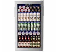 Feelfunn - Beverage Cooler and Beverage Cooler, 126 Cans Mini Glass Door for Soft Drinks Beer Wine Non Built-in Beverage Cooler for Home Office Bar 4 Adjustable Shelves 3.2