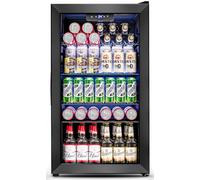 Feelfunn Refrigerator for Refrigerator, 126 Cans Mini Glass Door for Carbonated Drinks Beer Wine Drink Unbuilt Beverage Fridge for Home Office Bar 4 Shelves