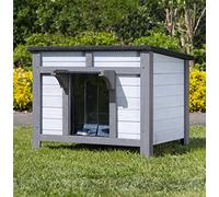 FeelGoodUK Large Wooden Hide House Cat Shelter Rabbit Guinea Pig Tortoise Shelter Shade Ducks Hide Hut 60 w x 50 d x 47 h Wooden Pet House (Grey, Large)