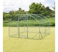 FeelGoodUK Walk in Pet Cage and Chicken Run 2.8m x 3m Galvanised Pet Pen Chicken Coop Rabbit Run Dog Pen Dog Kennel Enclosure Shelter