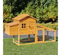 FeelGoodUK Windsor Chicken Coop and Run Medium Hen House Poultry Ark Nest Box & Slide Out Tray 175cm Width 66cm Depth 100cm Height