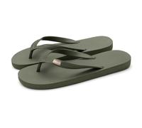 Feelgoodz Mens Classicz Rubber Flip-Flops - Waterprooof, 100% Natural Rubber & All-Vegan Sandals, Fair Trade Certified Slippers, Consciously Sourced & Artisan-Crafted, Olive, 12