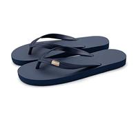 Feelgoodz Women's Classicz Core Wider-Strap Natural Regenerative Rubber Flip Flops (Nautical, Size 8)