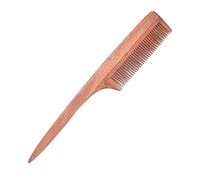 Feelhigh Neem Wood Tail Comb -Soaked In 17 Herbs Neem, Castor & Coconut Oil For Multi-Actions - Detangling, Frizz Control & Shine, Suited For All Hair Types (Dual Tooth)