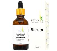 Feelia - Brow Lash & Nail Serum, For Healthy Growth With Argan, Castor, Red Rasberry, Passion Fruit Seed, Hydrating, Nourishing, Rich in Vitamins A & E, 11 Plant Extract - 50ml