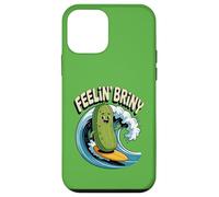 Feelin Briny Pickle Surfer Summer Surf Funny Pickle Surfing Case for iPhone 12 mini