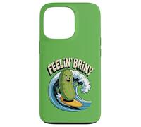 Feelin Briny Pickle Surfer Summer Surf Funny Pickle Surfing Case for iPhone 13 Pro