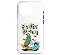 Feelin Briny Pickle Surfer Summer Surf Funny Pickle Surfing Case for iPhone 16 Pro