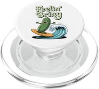 Feelin Briny Pickle Surfer Summer Surf Funny Pickle Surfing PopSockets PopGrip for MagSafe