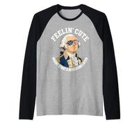 Feelin Cute Start Revolution Later Washington Funny July 4th Raglan Baseball Tee