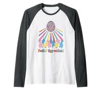 Feelin' Egg-cellent Retro 70s Easter Bunny Disco Raglan Baseball Tee