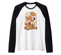 Feelin’ Flippin’ Foxy Pancake Fox Cute Pun Raglan Baseball Tee