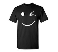 Feelin Good Tees Wink Smile Mens Adult Humor Graphic Novelty Sarcastic Funny T Shirt - Black - Large