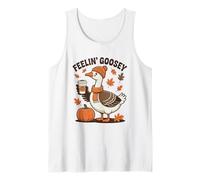 Feelin' Goosey Fall Leaves Coffee Fun Tank Top