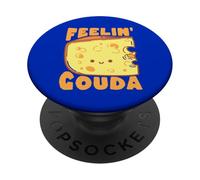 Feelin Gouda Cheese Pun Funny Cute Dairy Humor PopSockets Adhesive PopGrip